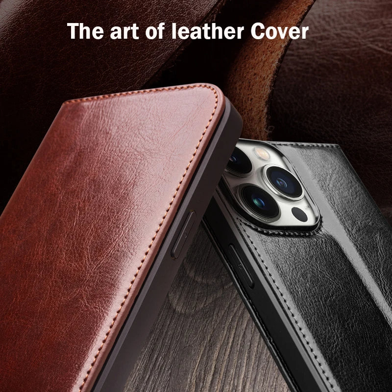 QIALINO Leather iPhone Case – Slim & Stylish
