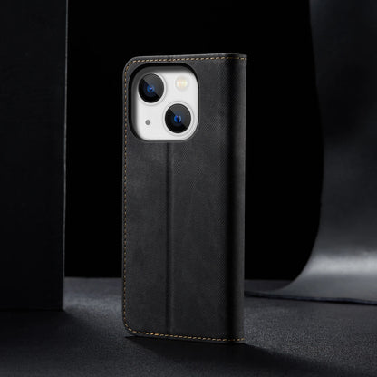 Denim Texture Leather iPhone Wallet Flip Case