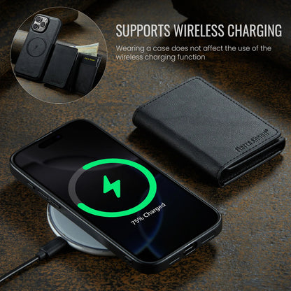 Premium Leather iPhone Case with Detachable Wallet