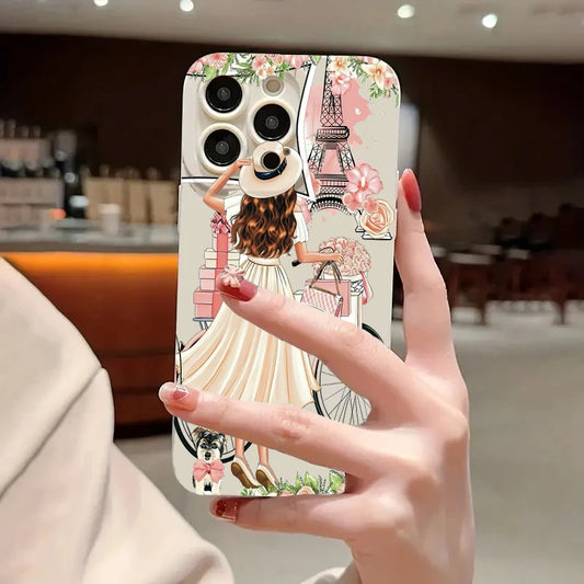 Aesthetic Flower Girl Matte Soft iPhone Case