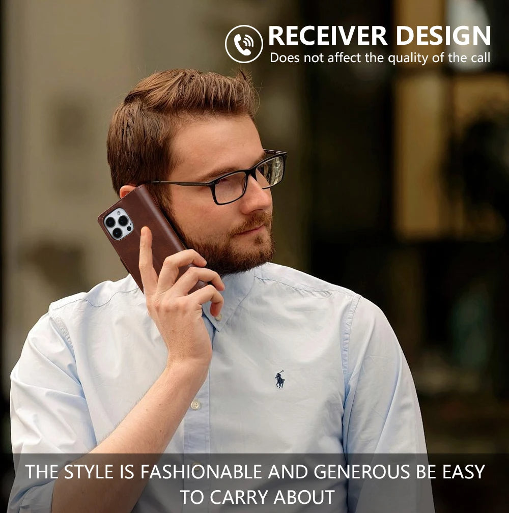 Smooth Magnetic PU Leather Case for iPhone