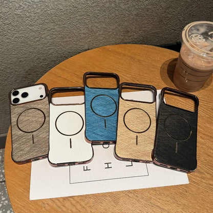 Luxury Gold-Wire Texture MagSafe iPhone Case