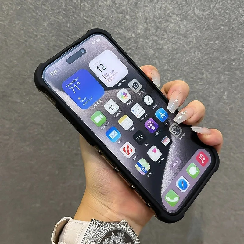 Funda para iPhone con carga inalámbrica y ventilación tipo panal
