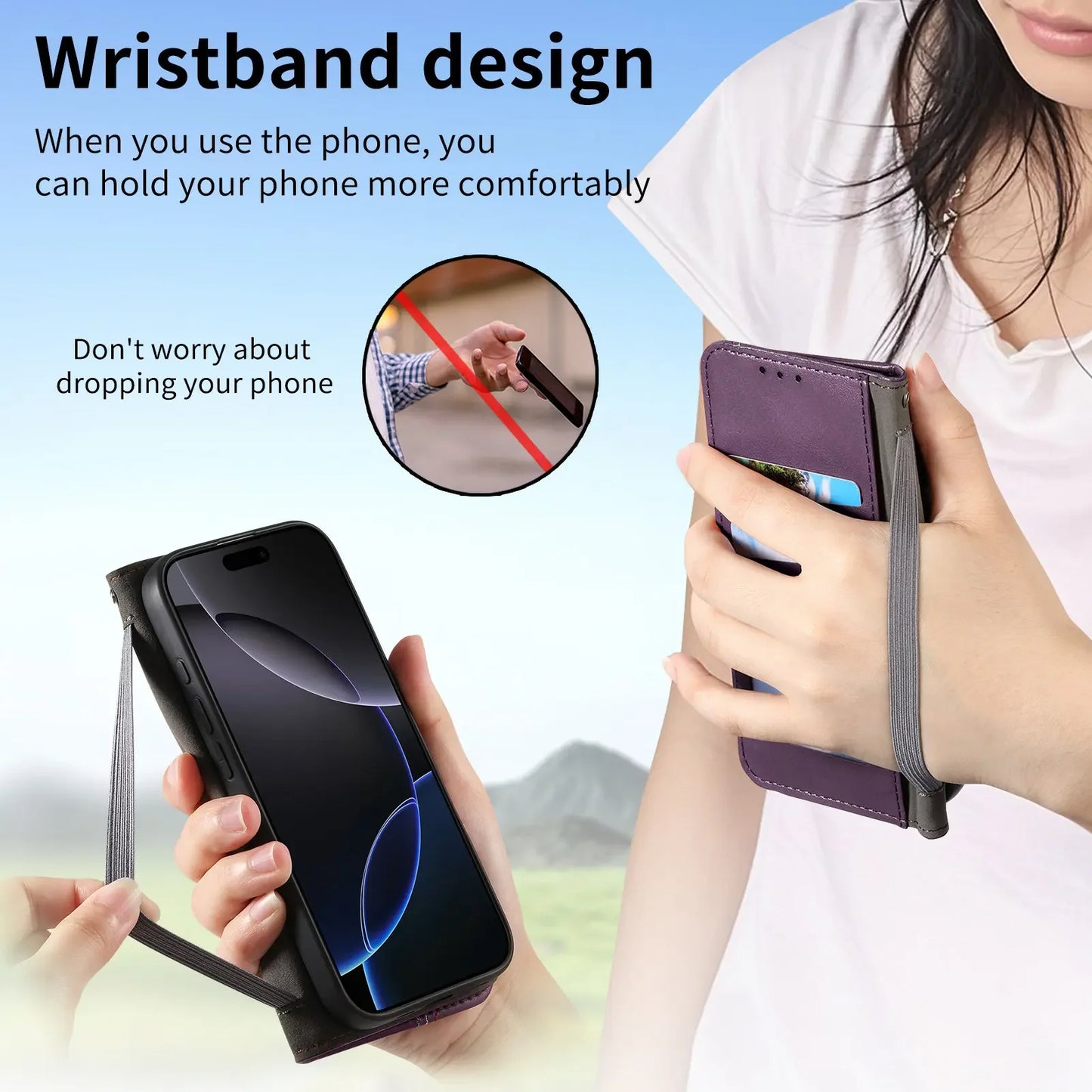 Vintage Leather Card Slot Flip Wallet iPhone Case