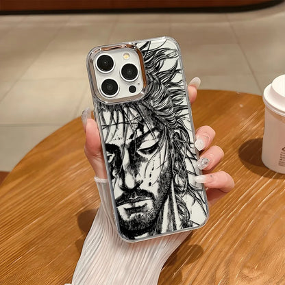 Funda transparente para iPhone inspirada en Vagabond con ilustraciones de samuráis
