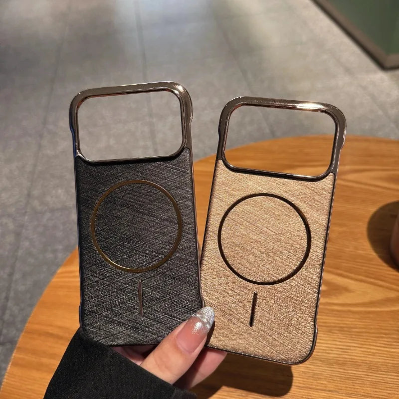 Luxury Gold-Wire Texture MagSafe iPhone Case