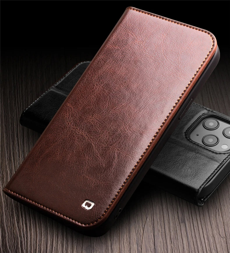 QIALINO Leather iPhone Case – Slim & Stylish
