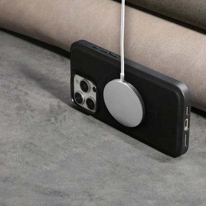 Elegante carcasa de cuero Magsafe para iPhone con protección