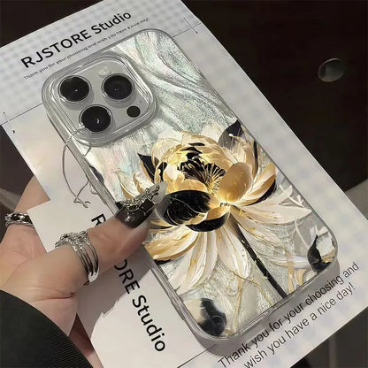 Luxury 3D Peony Lotus Design iPhone Cover