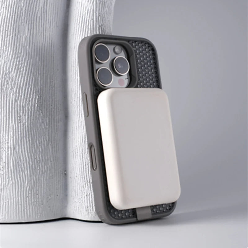 Funda MagSafe para iPhone con soporte y refrigeración en forma de panal