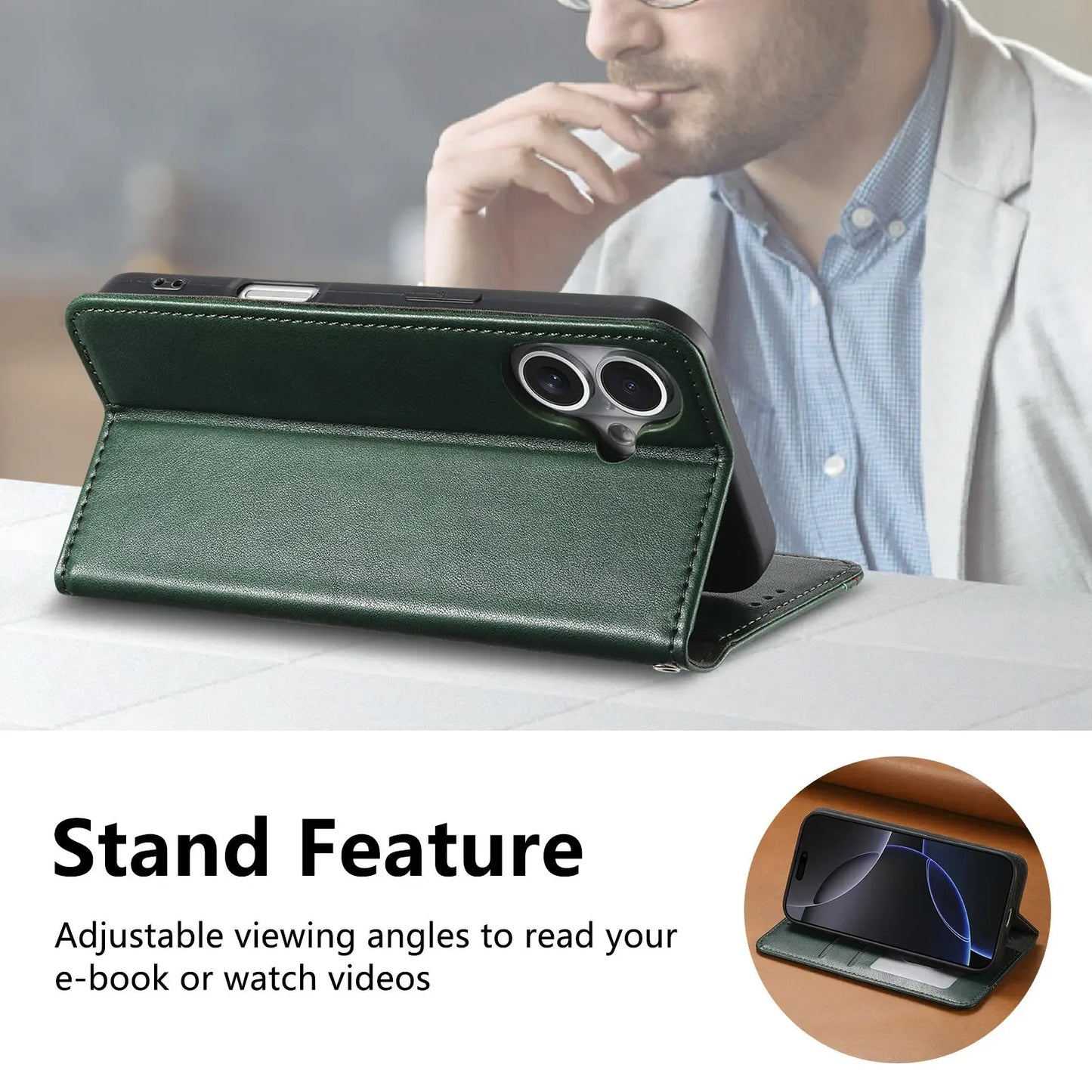 Vintage Leather Card Slot Flip Wallet iPhone Case