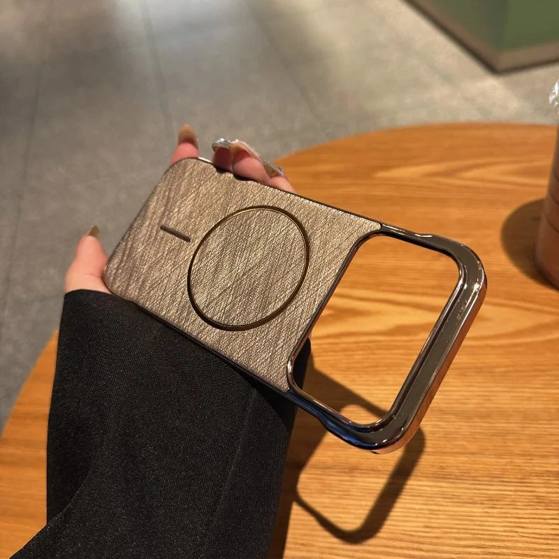 Luxury Gold-Wire Texture MagSafe iPhone Case