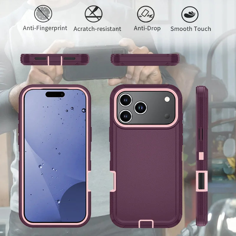 Funda protectora resistente a golpes con clip para cinturón para iPhone