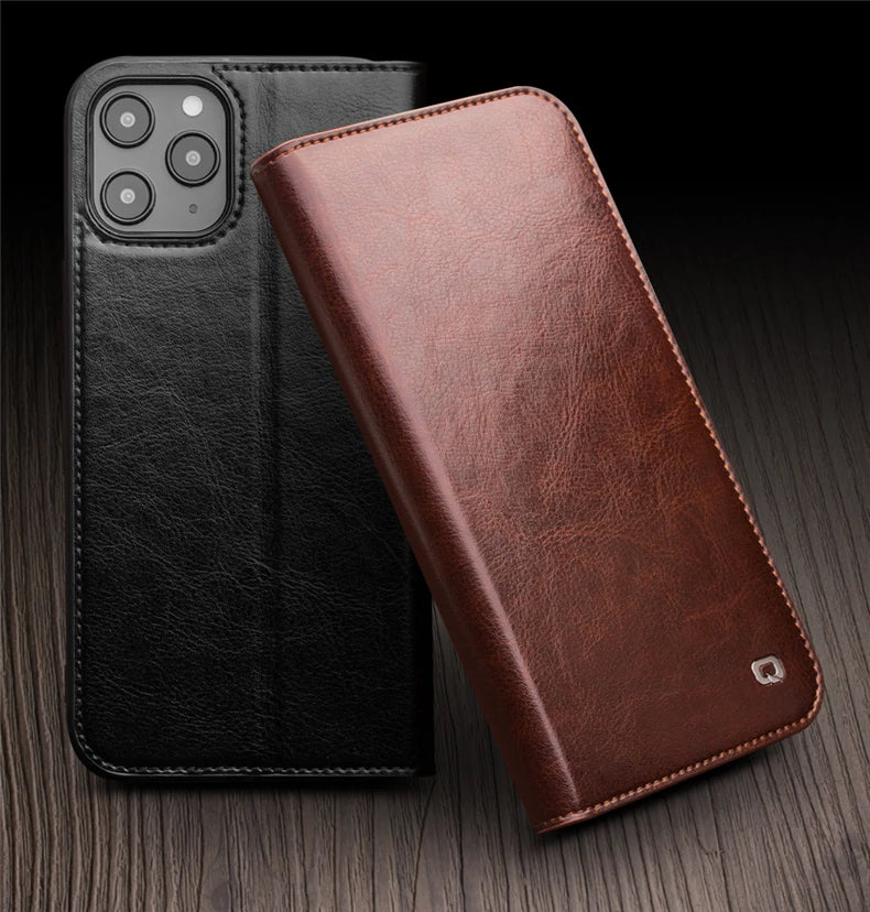QIALINO Leather iPhone Case – Slim & Stylish