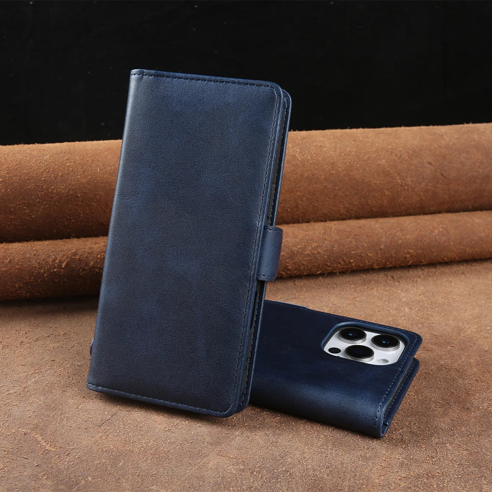 Smooth Magnetic PU Leather Case for iPhone