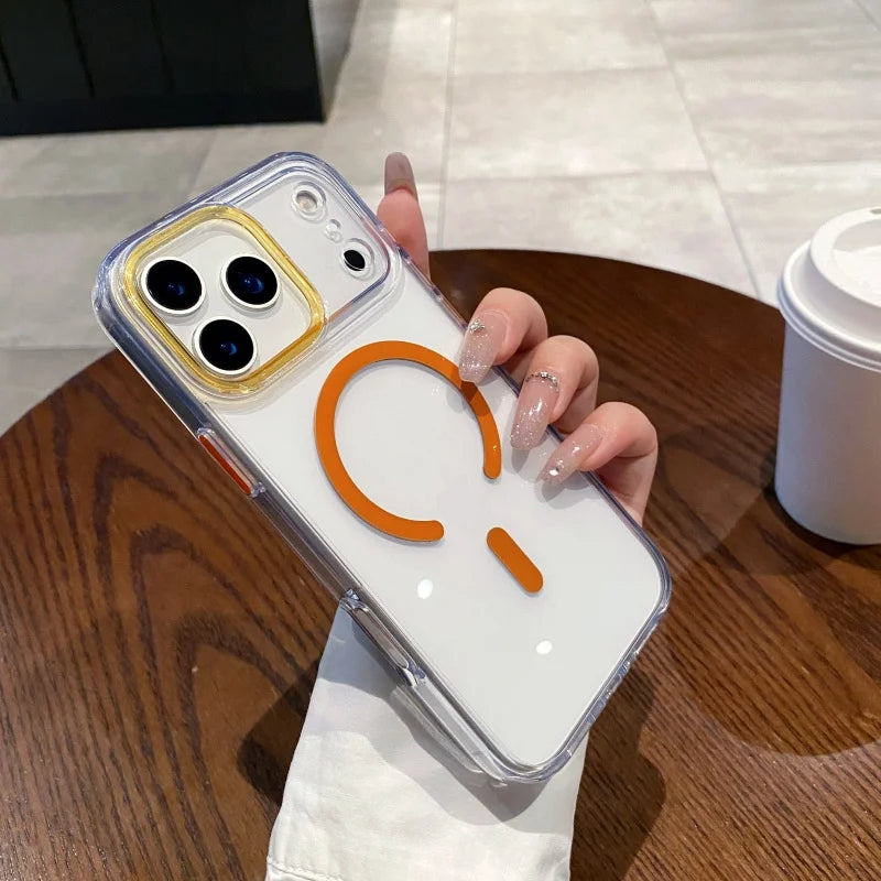 Magnetic Shockproof Wireless Charging iPhone Nude Cover