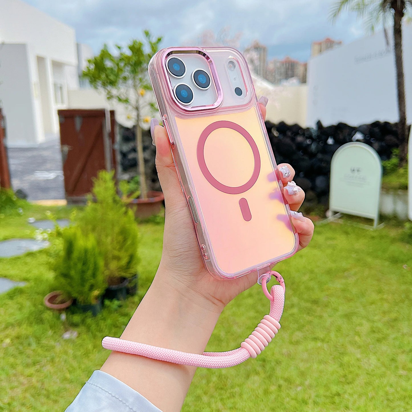 Shockproof Chameleon Magnetic Case with Wrist Strap