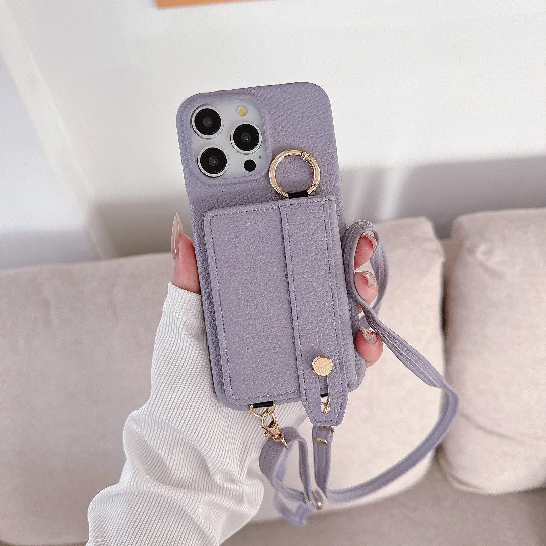 Chic Purse-Style Leather iPhone Case with Card Pocket