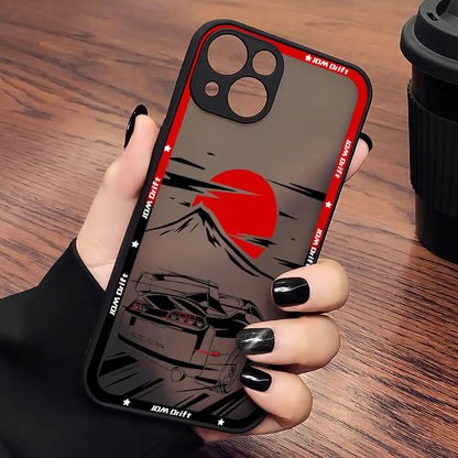 Funda para iPhone Drift con parte trasera transparente mate JDM Racing