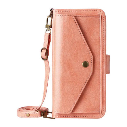 Multifunction iPhone Wallet Case with Shoulder Strap