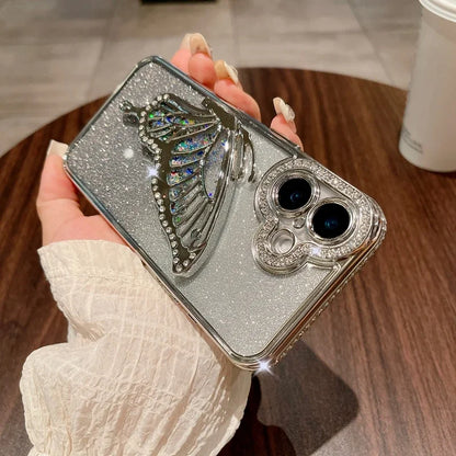 Sparkling Rhinestone 3D Butterfly Glitter iPhone Case