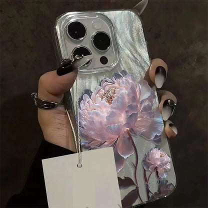 Luxury 3D Peony Lotus Design iPhone Cover