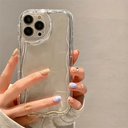 3D Wave Shockproof iPhone Case with Lens Protection