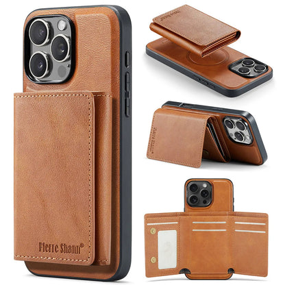 Premium Leather iPhone Case with Detachable Wallet