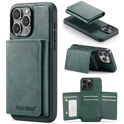 Premium Leather iPhone Case with Detachable Wallet