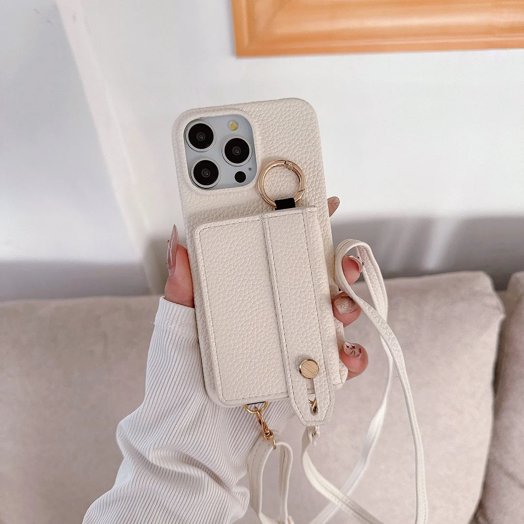 Chic Purse-Style Leather iPhone Case with Card Pocket