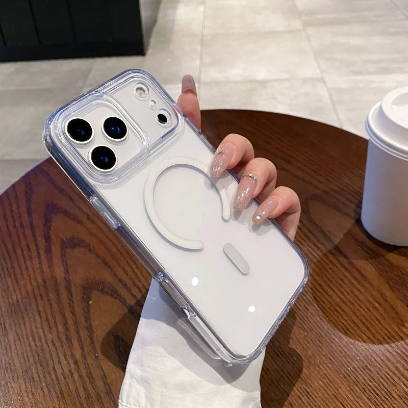 Magnetic Shockproof Wireless Charging iPhone Nude Cover