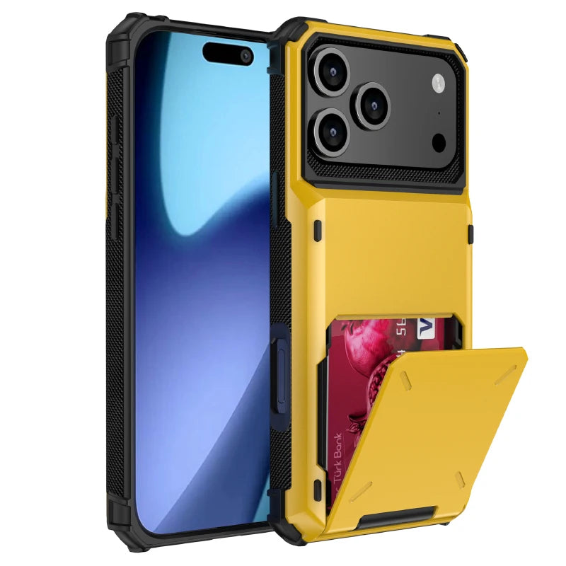 Solid Color Shockproof Flip iPhone Bumper Case
